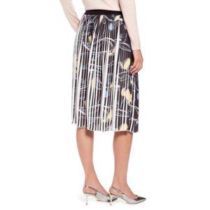 Halogen Yellow Karen Floral Print Pleated Skirt S